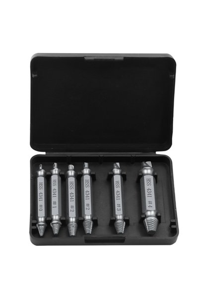 Choice1 Silver 6pcs Set Damaged Screw Extractor 6pcs Set HSS Drill Bit Stripp...