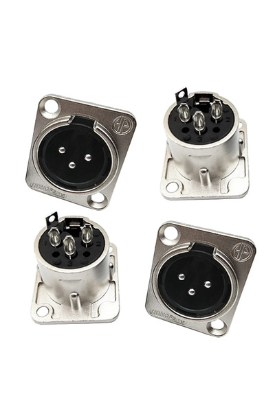 Choice1 3P 4-PCS Male A 4PCS XLR 3Pin Panel Mount Connectors Male/Female Dura...