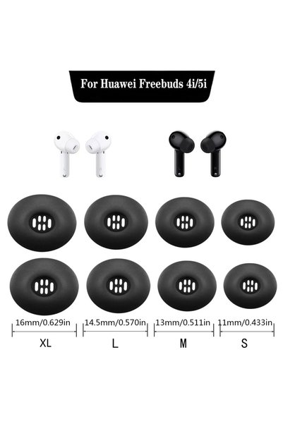 Choice M- 1 pair White Eartips Earphone Silicone Case For Huawei Freebuds 4i/...