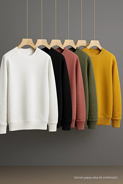COMBİNE MİCHAİL Erkek Basic Oversize Premium 5 Li Kazak