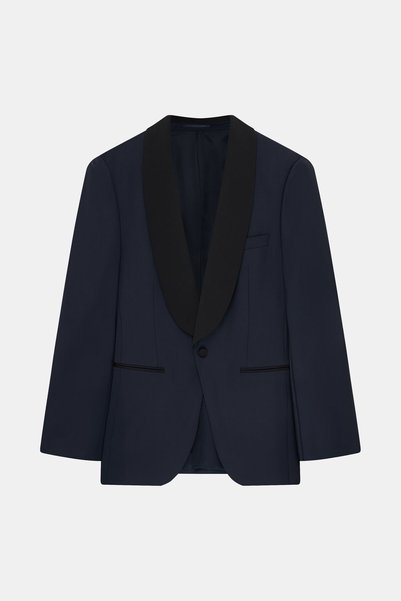 W Collection LACİVERT ŞAL YAKA DÜĞMELİ SMOKİN CEKET