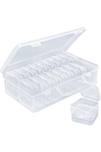 choice2 20Packs 5.5 Multi-Size Transparent Bead Storage Box — 15, 20, or 45 C...