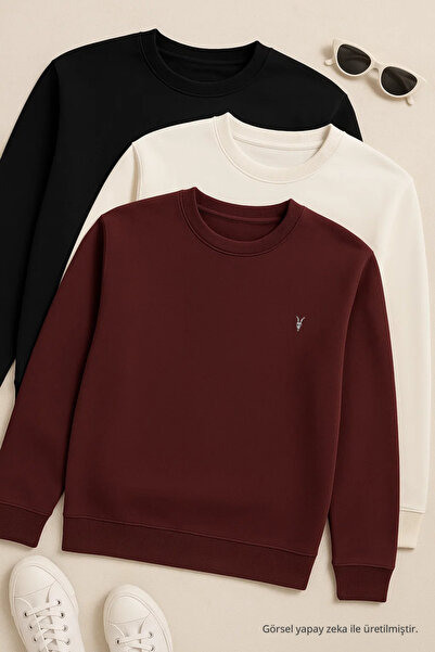 COMBİNE MİCHAİL Men's Daily Comfortable Winter Loose 3-Piece Sweatshirt
