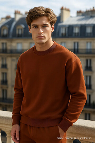 COMBİNE MİCHAİL Men's Crew Neck Oversize Taçın Sweater