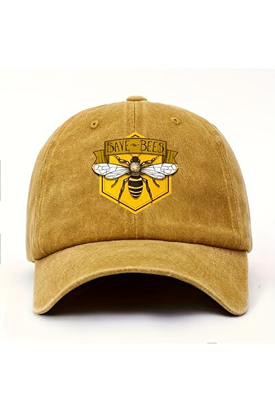 Choice1 Adjustable YELLOW Bee printed baseball cap, men's and women's adjusta...