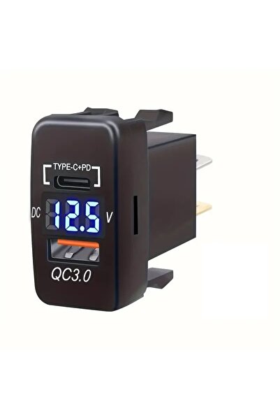 Choice Blue Light USB Car Charger Socket Quick Charge 3.0 & PD USB C Port Pow...