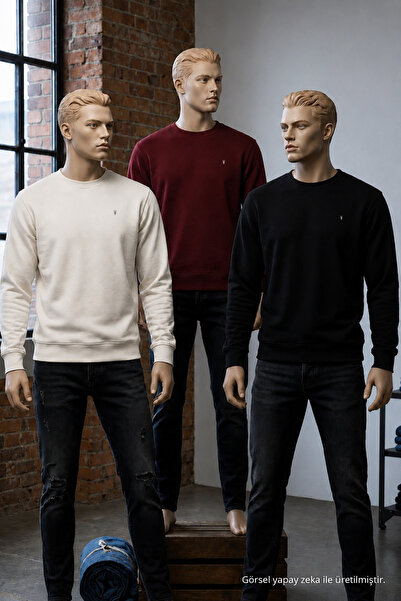 COMBİNE MİCHAİL Erkek Mevsimlik Fashion Bol 3 Lü Sweatshirt
