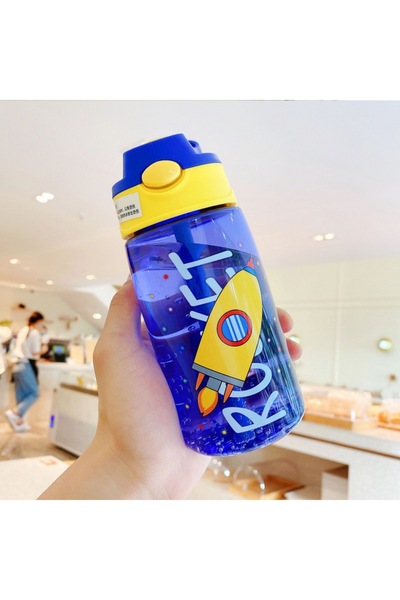 Choice Blue Children's Plastic Water Cup, Straw Cup, Duckbill Portable Creati...