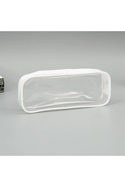 Choice1 White-LA0072B Solid Color Transparent Waterproof Pencil Case – Large ...