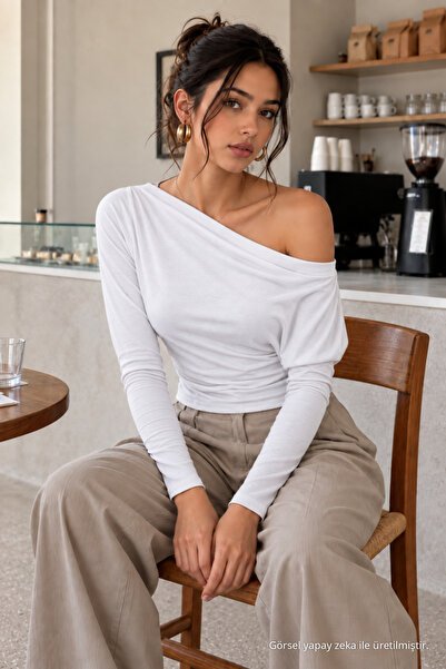 COMBİNE MİCHAİL White Color Slim Fit Women's Basic Blouse
