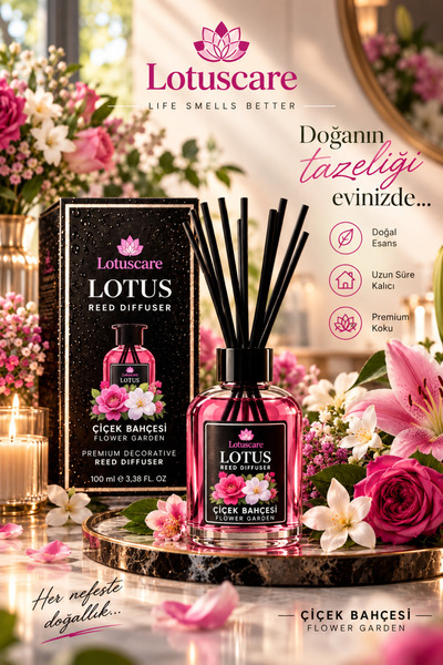 Sarıoğlu DTM Çiçek bahçesi bambu çubuklu oda kokusu 100ML
