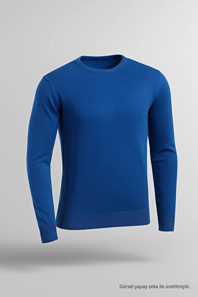 COMBİNE MİCHAİL Bequemer, dicker, hochwertiger blauer Strickpullover für Herren