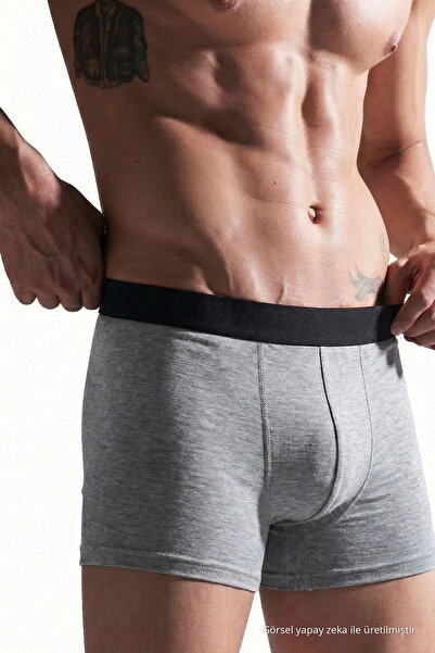 COMBİNE MİCHAİL Erkek İç Giyim Pamuklu Esnek Gri Boxer
