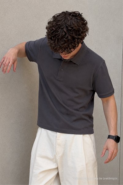 COMBİNE MİCHAİL Men's Classic Smoked Polo Neck T-Shirt