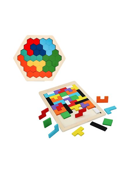 choice2 NB153C3-1 set 1 Set Wooden Blocks Puzzle Brain Teasers Toy Tangram Ji...