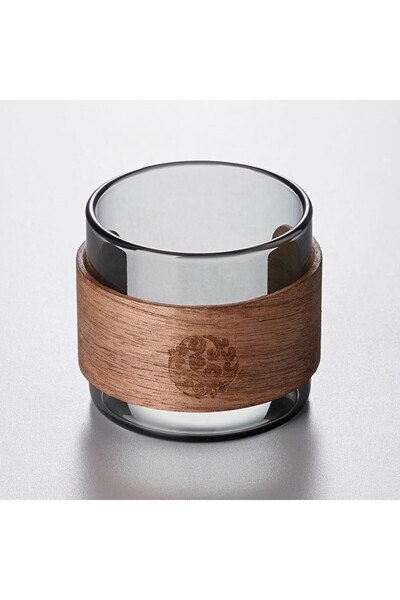Choice 150ml grey 1pcs Heat-resistant Glass Tea Cup Set With Scald Proof Wood...