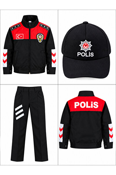 Liyavera Çocuk Kırmızı Yunus Polis Kostümü