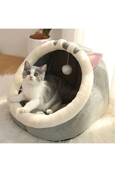 Choice S 31X30X28CM Gray Cute And Soft Cat House Super Cat Bed Warm Deep Slee...
