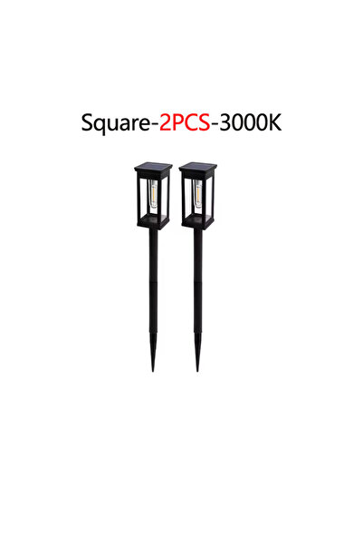 Choice5 Warm White 2PCS-Square 2/4/6Pcs Retro Solar Pathway Warm Lights Outdo...