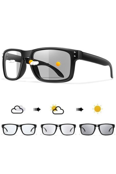 Choice R8 Photochromic Sunglasses for Men and Women Classic Square Goggles fo...