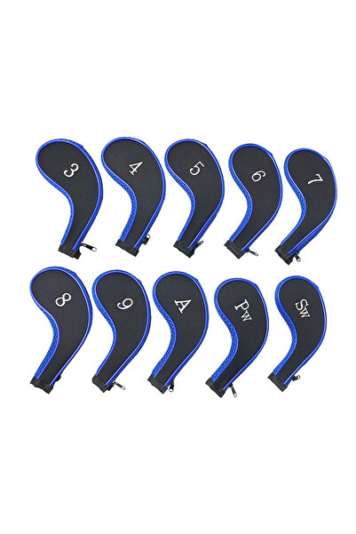 Choice Blue 10pcs Golf Club Head Covers Set Zipper Headcovers For Golf Clubs ...