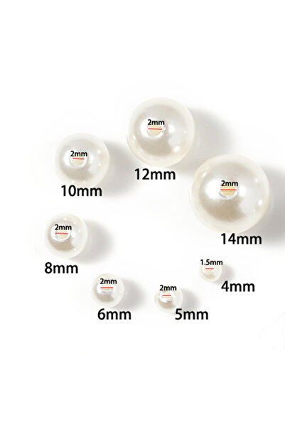 choice2 8mm Beige 200pcs 4/5/6/8/10mm perforated ABS imitation pearl beads Ro...