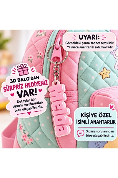 3DBALO Kişiye özel isimli anahtarlık