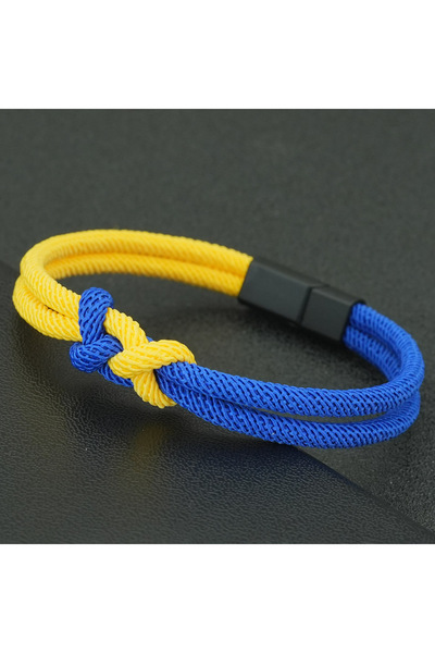 Choice3 dark blue yellow Fashion Special Knot Charm Bracelet For Men 7 Sets O...
