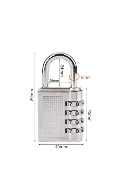 Choice silver New Metal 4-digit Code Lock Outdoor Waterproof Padlock Suitcase...