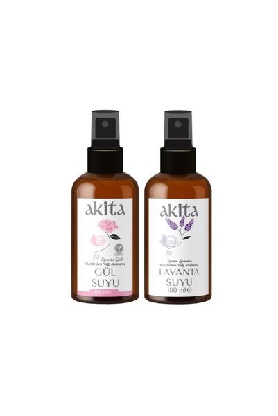 Akita Natural Rose and Lavender Water Glass Bottle 2X100Ml