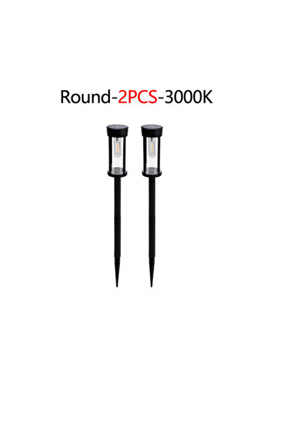 choice2 Warm White 2PCS-Round 2/4/6Pcs Retro Solar Pathway Warm Lights Outdoo...