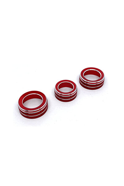 Choice3 Red Dashboard AC Control Switch Knob Decoration Ring Metal Trim Cover...