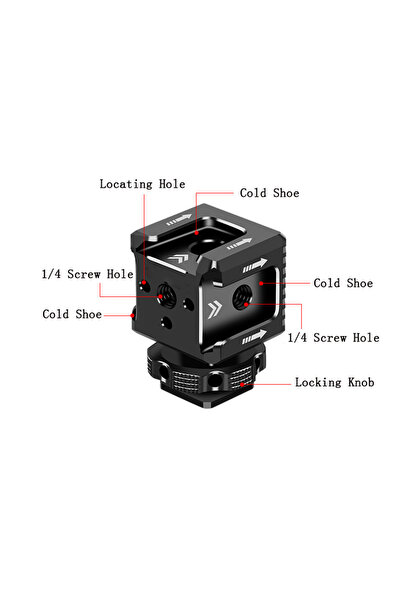Choice 1 PCS Cold Shoe Mount Adapter 1/4 Hole Hot Shoe Monitor Base Mic Fill ...
