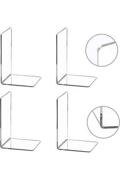 Choice 4pcs 6/8 Pcs Bookends,Clear Acrylic Bookends for Shelves,Heavy Duty Bo...
