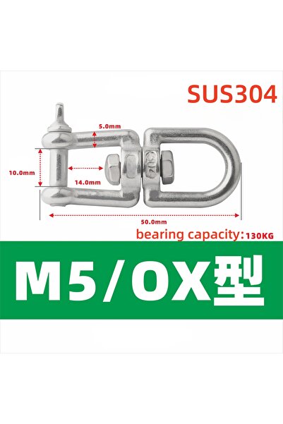 Choice1 M5-1Pcs 304 Stainless Steel Jaw Swivel Anchor Connector Duty Boat Mar...