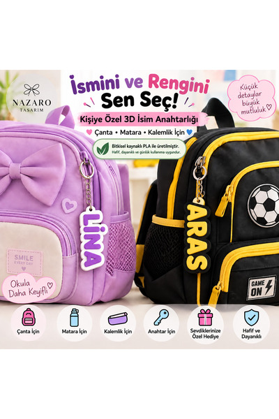 İsme Özel Anahtarlık – Kişiye Özel İsimli Anahtarlık, Çanta Aksesuarı, Özel Hediye