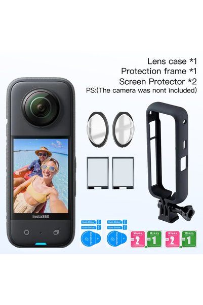 Choice مجموعة من 4 واقيات للعدسات لكاميرا Insta360 X3، واقي شاشة، غطاء سيليكو...