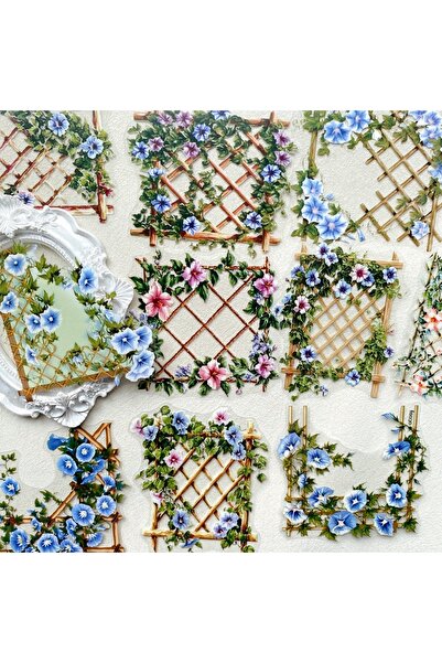 Choice5 F 10pcs Plant Flowers Sticker PET Material Junk Journal Hand Account ...
