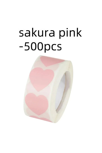Choice18 sakura pink-500pcs 500Pcs Love Heart Stickers Roll Cute Heart Shaped...