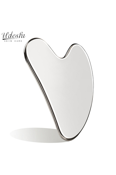 Choice Light Grey Stainless Steel Facial GuaSha Scraping Face Care Lifting Ma...