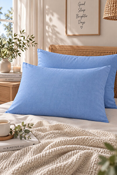 MyStory Home Solid Color 2-Piece Pillowcase - Blue
