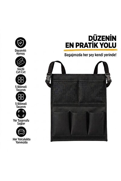 sogex Araç Bagaj Düzenleyici 5 Cepli Oto Bagaj Düzenleyici Çanta Cırtlı Ve Askılı Bagaj Eşya Düzenleyici