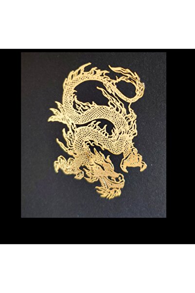 Choice1 Dragon 1/4 Piece Metal Stickers of Dragon, Tiger, Wolf - Gold Color, ...