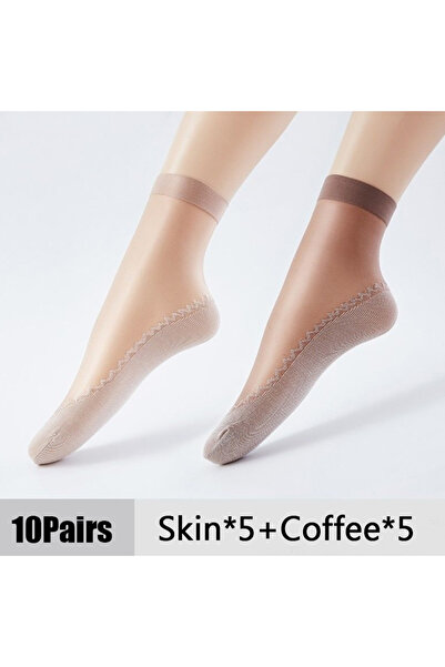 Choice One Size Skin Coffee-10Pairs 10 Pairs Women Socks Soft Socks Woman Sum...