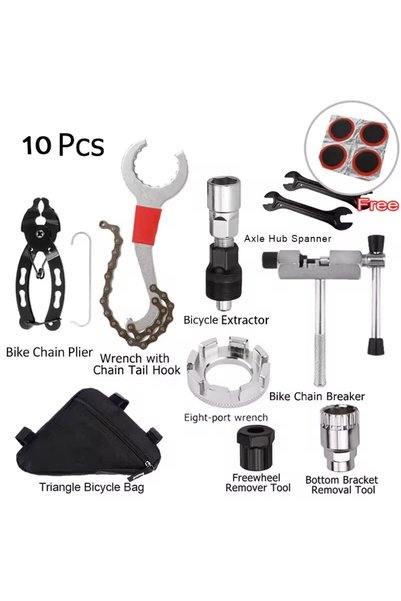 Choice5 10 Kinds Repair Tool Bicycle Repair Tool Kits Chain Breaker Crank Pul...