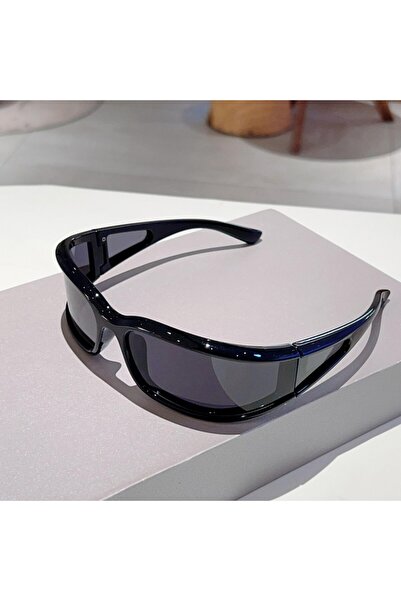 Choice3 black-black KAMMPT Y2k Sports Sunglasses Men 2025 New in Wrapped Roun...