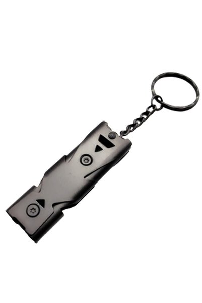 Choice black Double Pipe Whistle Pendant Keychain High Decibel Portable Outdo...