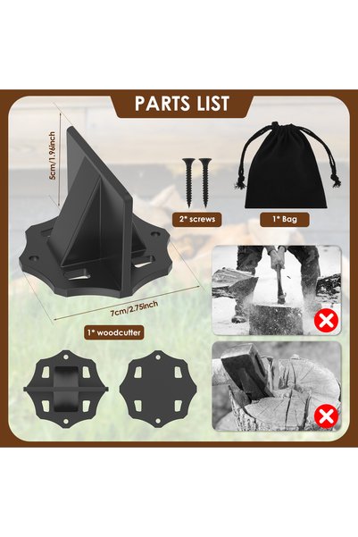 Choice1 black small Kindling Splitter Sturdy Carbon Steel Log Wood Splitter P...