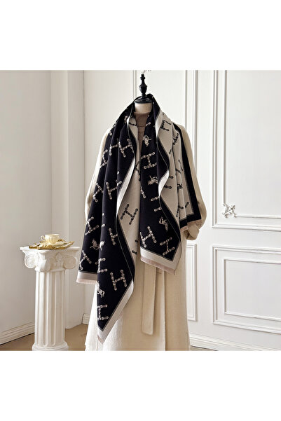Choice black Brand Fashion Women's Cashmere Winter Shawl - Vintage Floral Pri...
