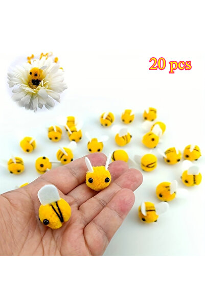Choice 20pcs 20pcs Cute Mini Bee Pom Pom Decorations for Crafts, Party Favors...